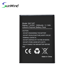 Rechargeable li-polymer battery for Bluebird BAT-MT pos terminal battery 1500mah 7.4V